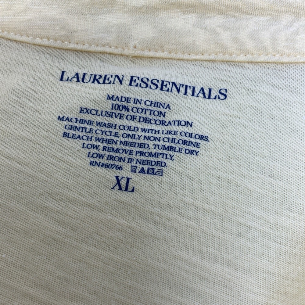Lauren Essentials Knits Sleep Shirt Dress Women's Xl Yellow Preppy Ralph Lauren - Picture 10 of 10